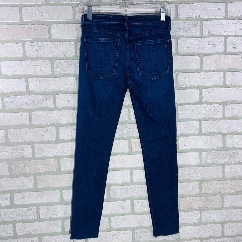 rag & bone Cate Midrise Ankle Skinny Raw Hem Jeans in Wilton Wash Size 25 - Picture 5 of 9